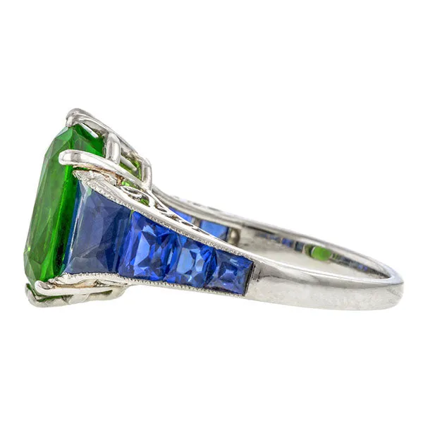 Estate Tsavorite & Sapphire Ring