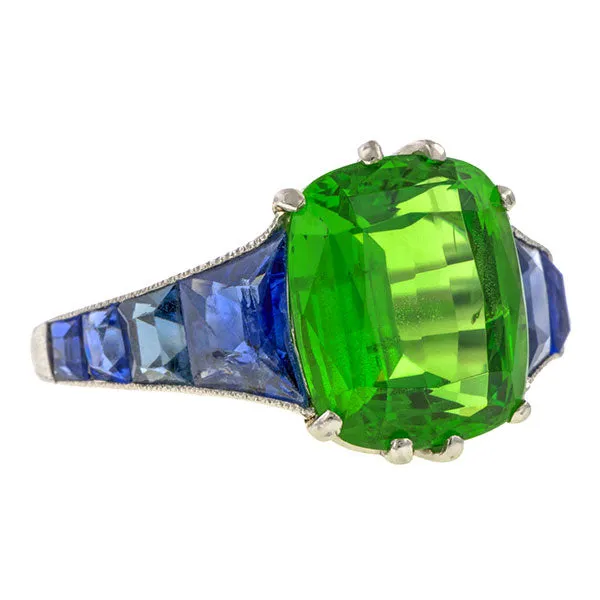Estate Tsavorite & Sapphire Ring