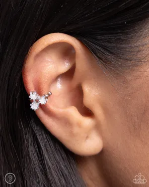 Ethereal Ensemble - White - Rhinestone Star Paparazzi Ear Cuff Earrings