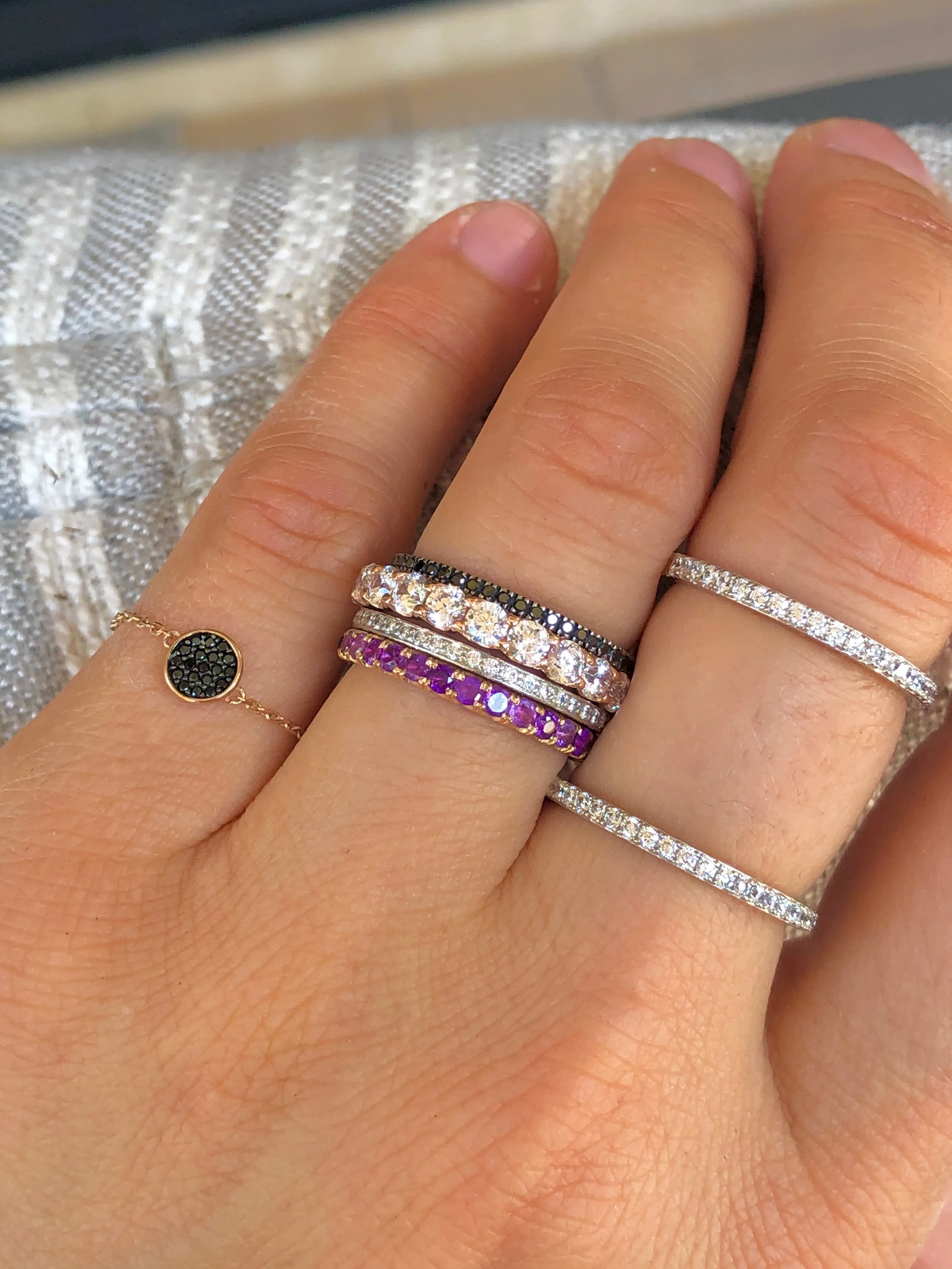 EVERYDAY PAVE STACK BAND - AMETHYST