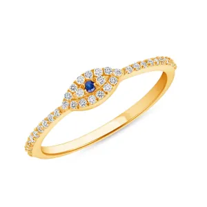 Evil Eye Sapphire and Diamonds Ring