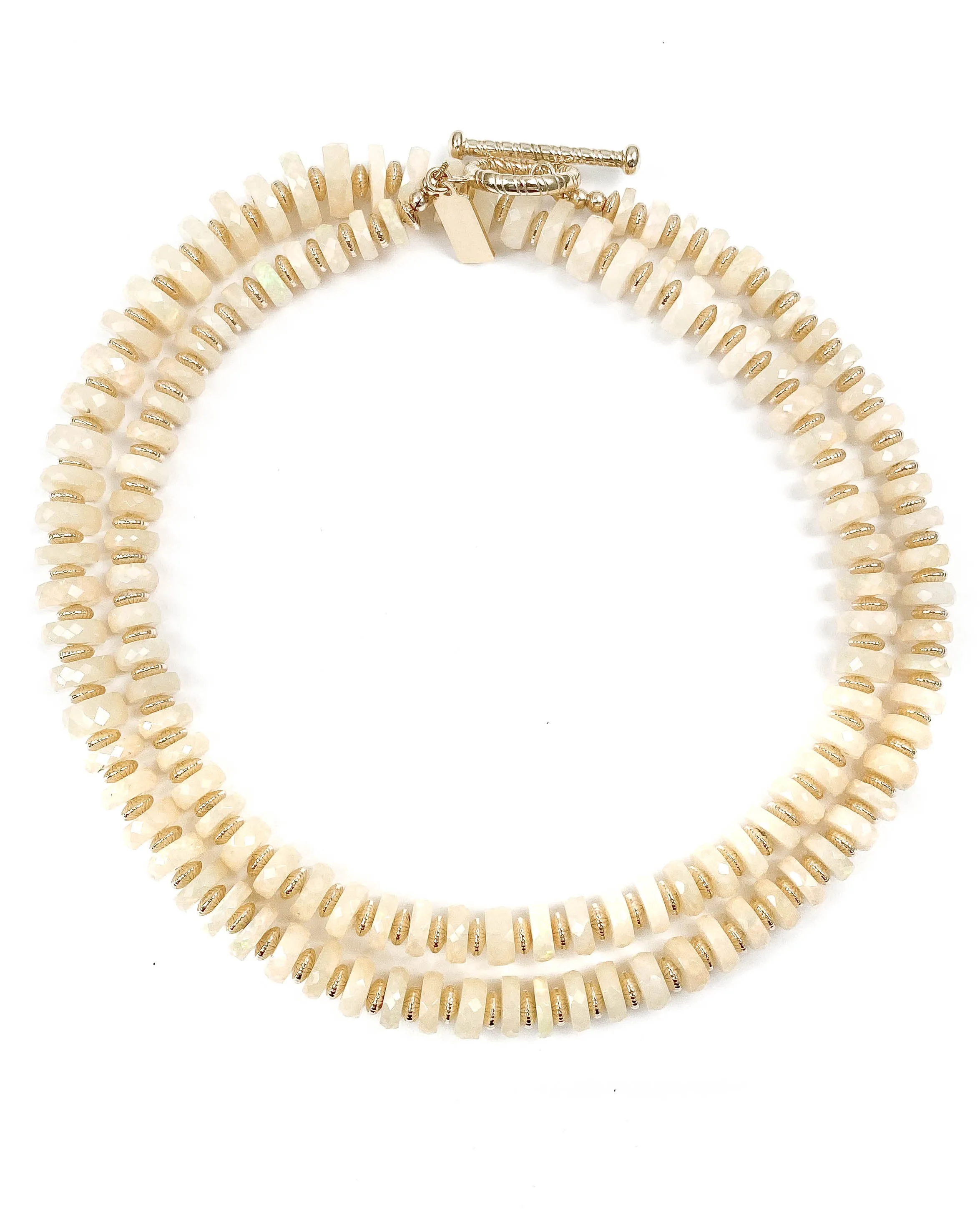 Faceted Ethiopian Opal 14k Gold Filled Necklace