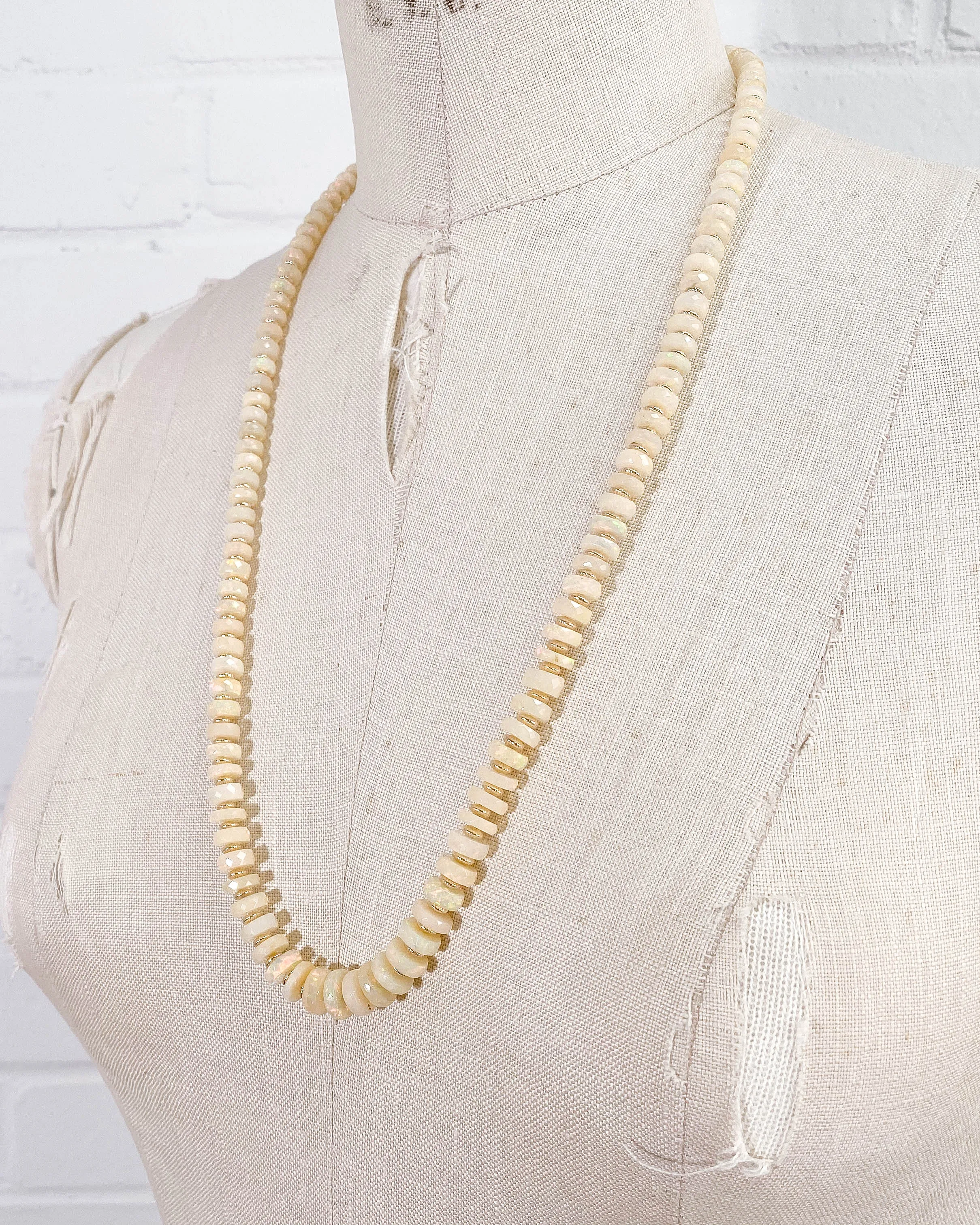 Faceted Ethiopian Opal 14k Gold Filled Necklace
