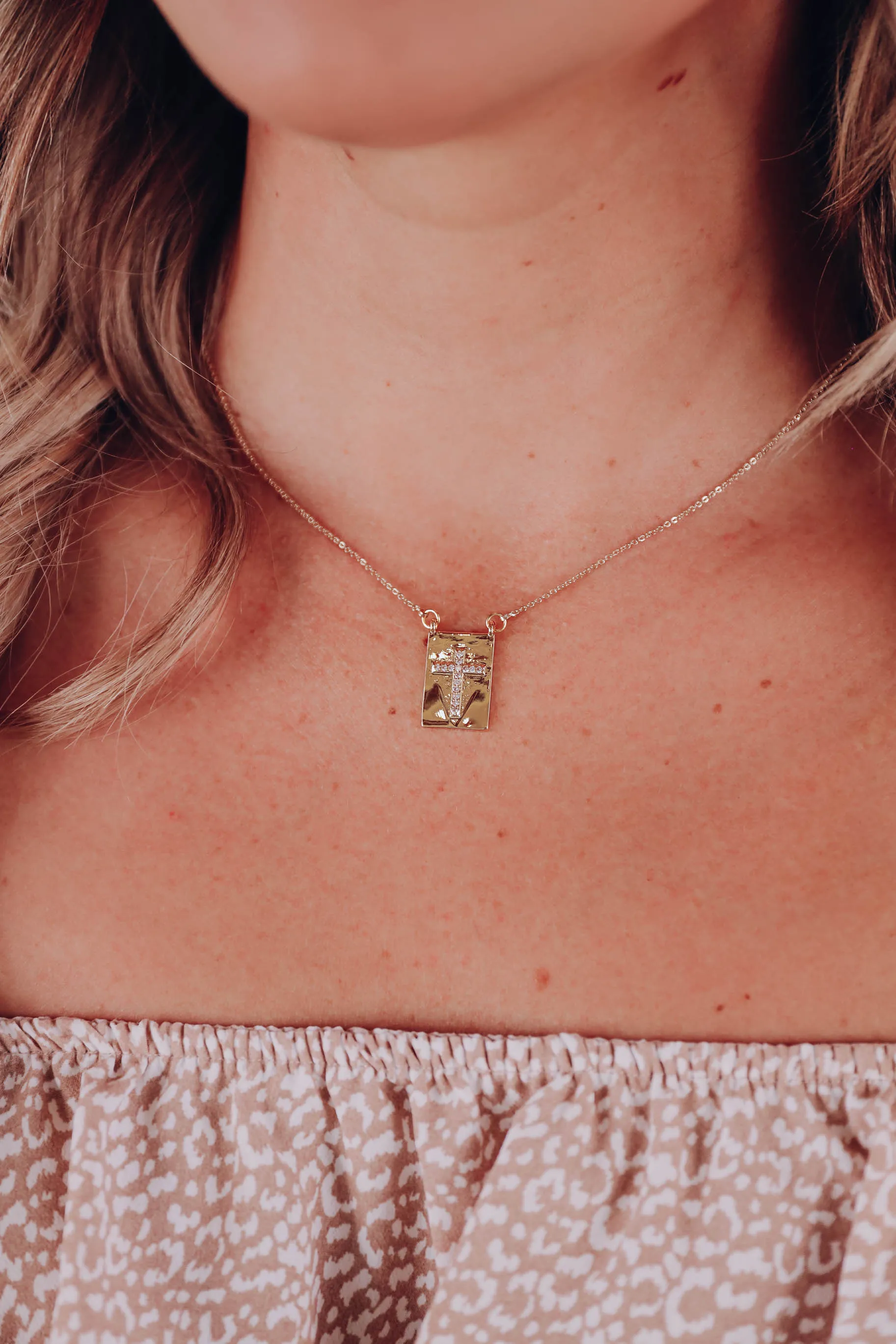 Faith Cross Necklace by Melania Clara - Gold