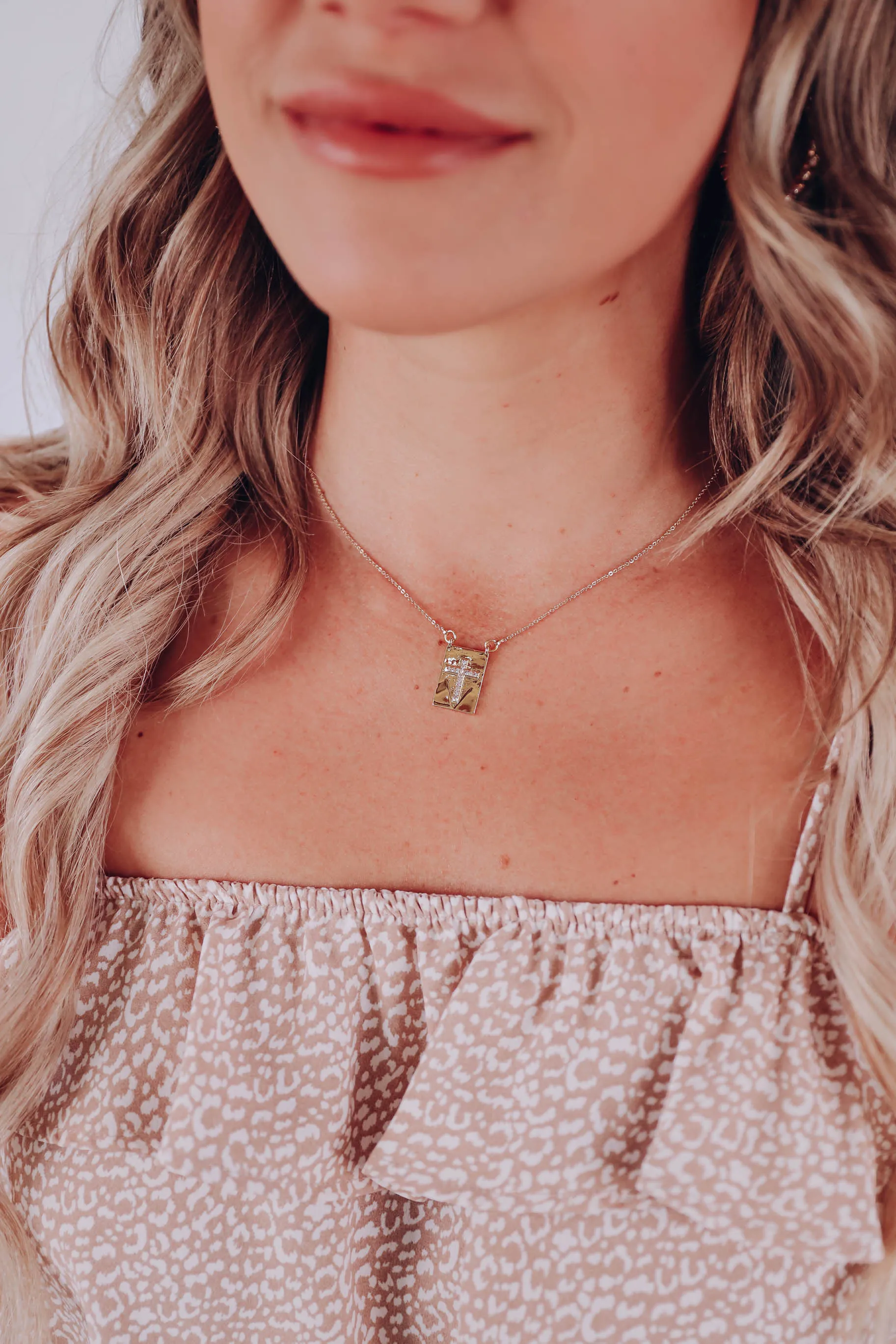 Faith Cross Necklace by Melania Clara - Gold