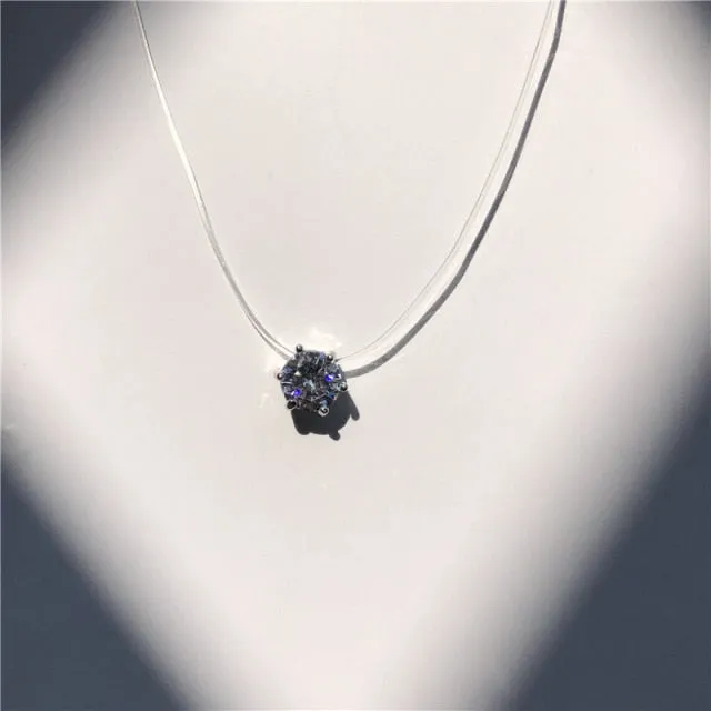 Fashion Square Imitation Pearl Crystal Zircon Necklace for Women