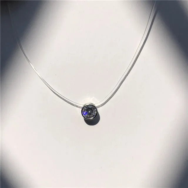 Fashion Square Imitation Pearl Crystal Zircon Necklace for Women