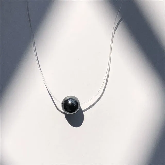 Fashion Square Imitation Pearl Crystal Zircon Necklace for Women