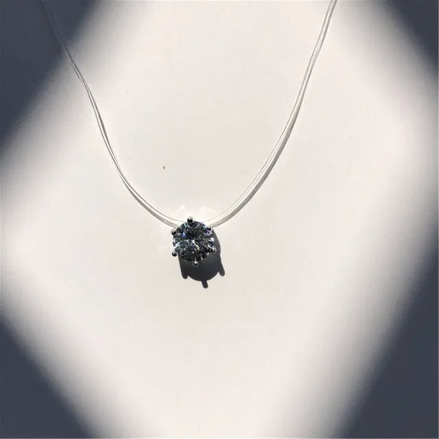 Fashion Square Imitation Pearl Crystal Zircon Necklace for Women