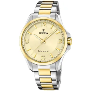 Festina Cream Solar Energy Men's Two-Tone Watch F20657/2