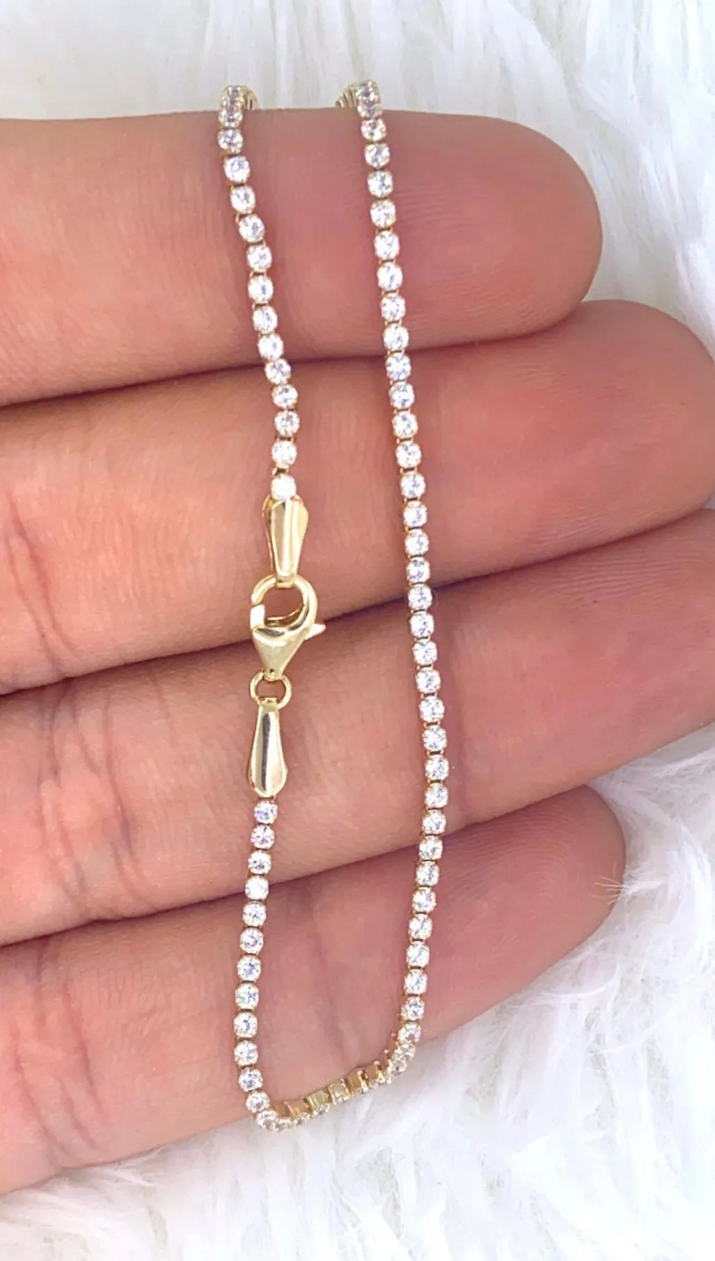 FINE 14K Gold Tennis bracelet