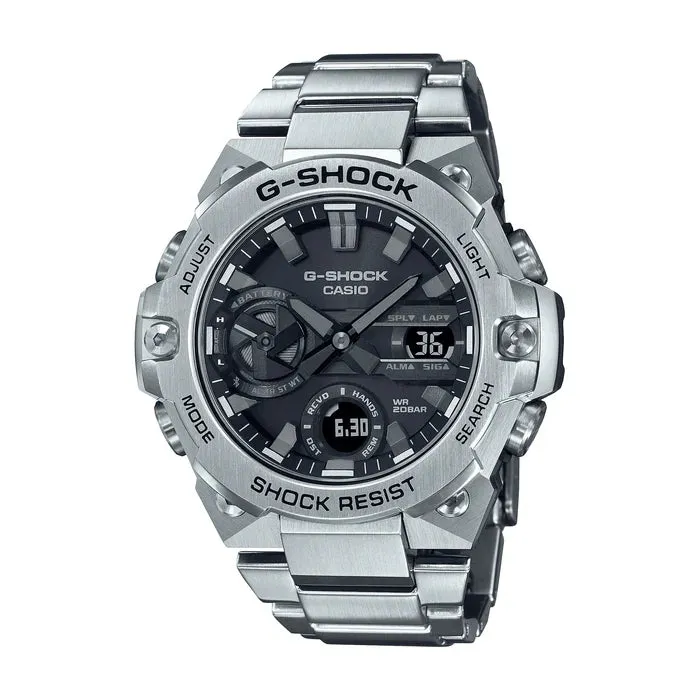 G Shock Steel Duo Black Face/ Steel Band GSTB400D-1A