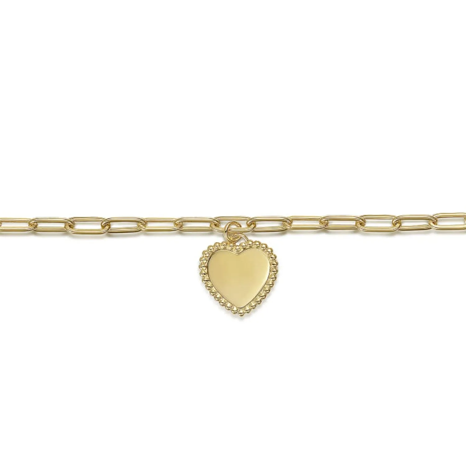 Gabriel & Co. Paperclip Bracelet with Customizable Heart Charm