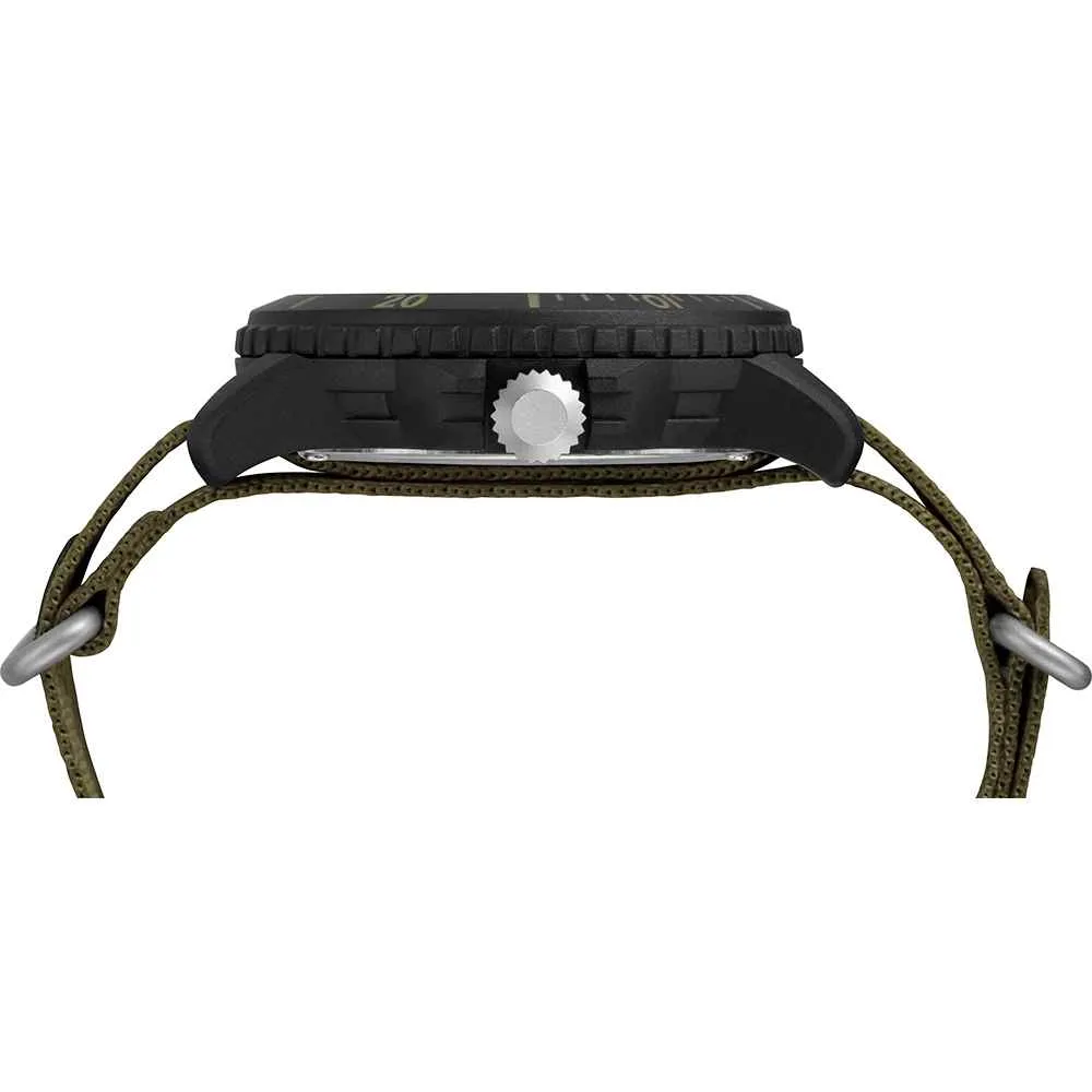 Gallatin Nylon Slip-Thru Watch - Solar Green/Black Dial