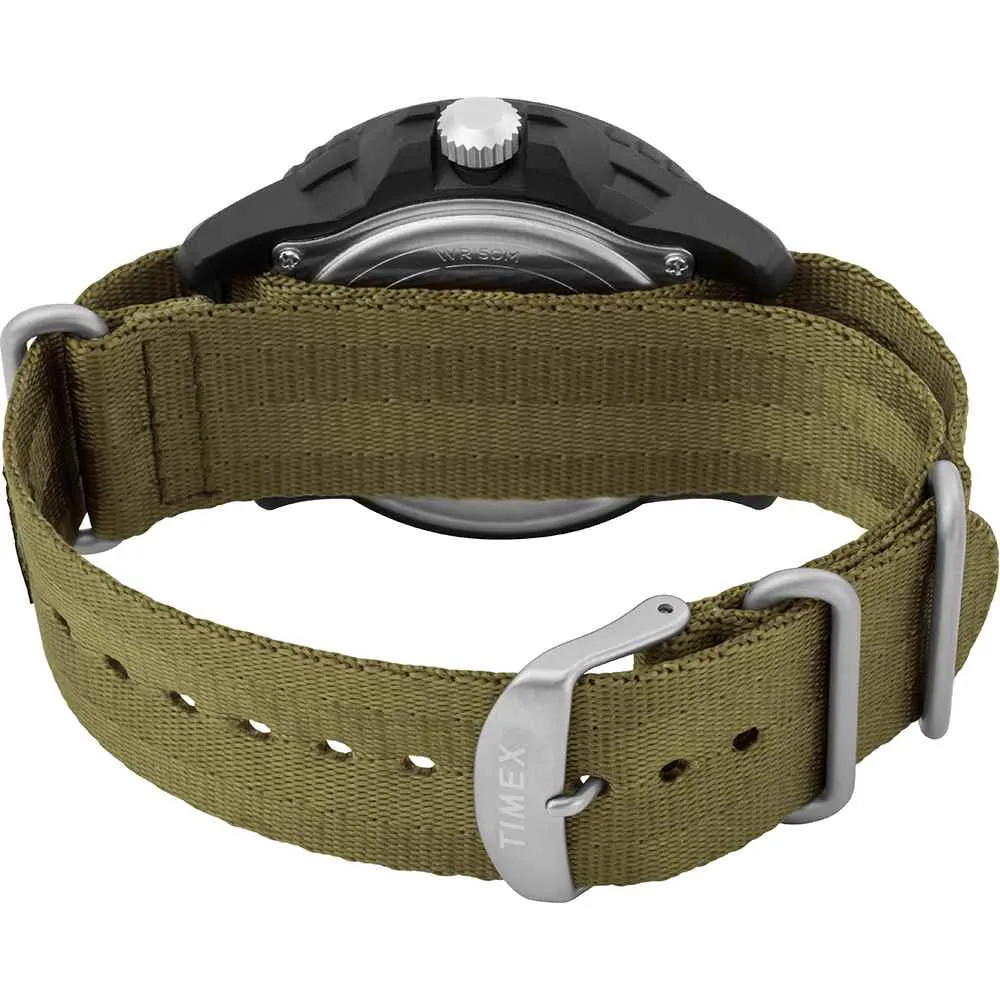 Gallatin Nylon Slip-Thru Watch - Solar Green/Black Dial