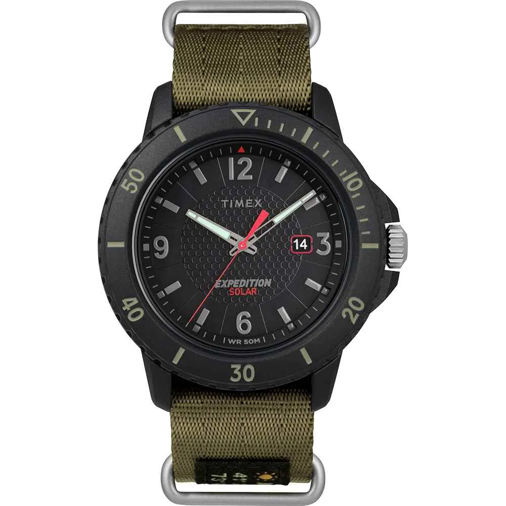 Gallatin Nylon Slip-Thru Watch - Solar Green/Black Dial