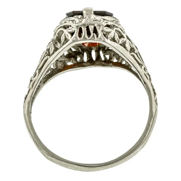 Garnet Filigree Ring