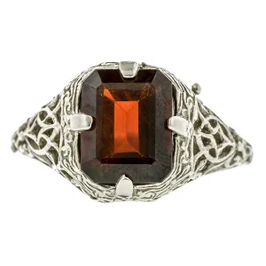 Garnet Filigree Ring