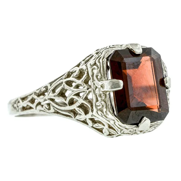 Garnet Filigree Ring