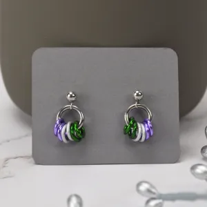 Genderqueer Pride - Tiny Flag Earring Studs