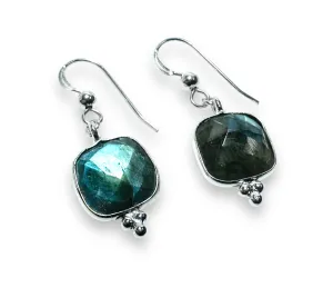 Genuine Labradorite Silver Earrings, Labradorite*
