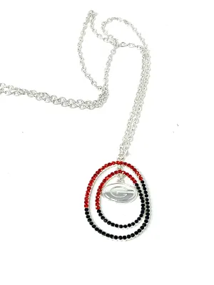 Georgia Bulldogs Logo Crystal Loop Necklace