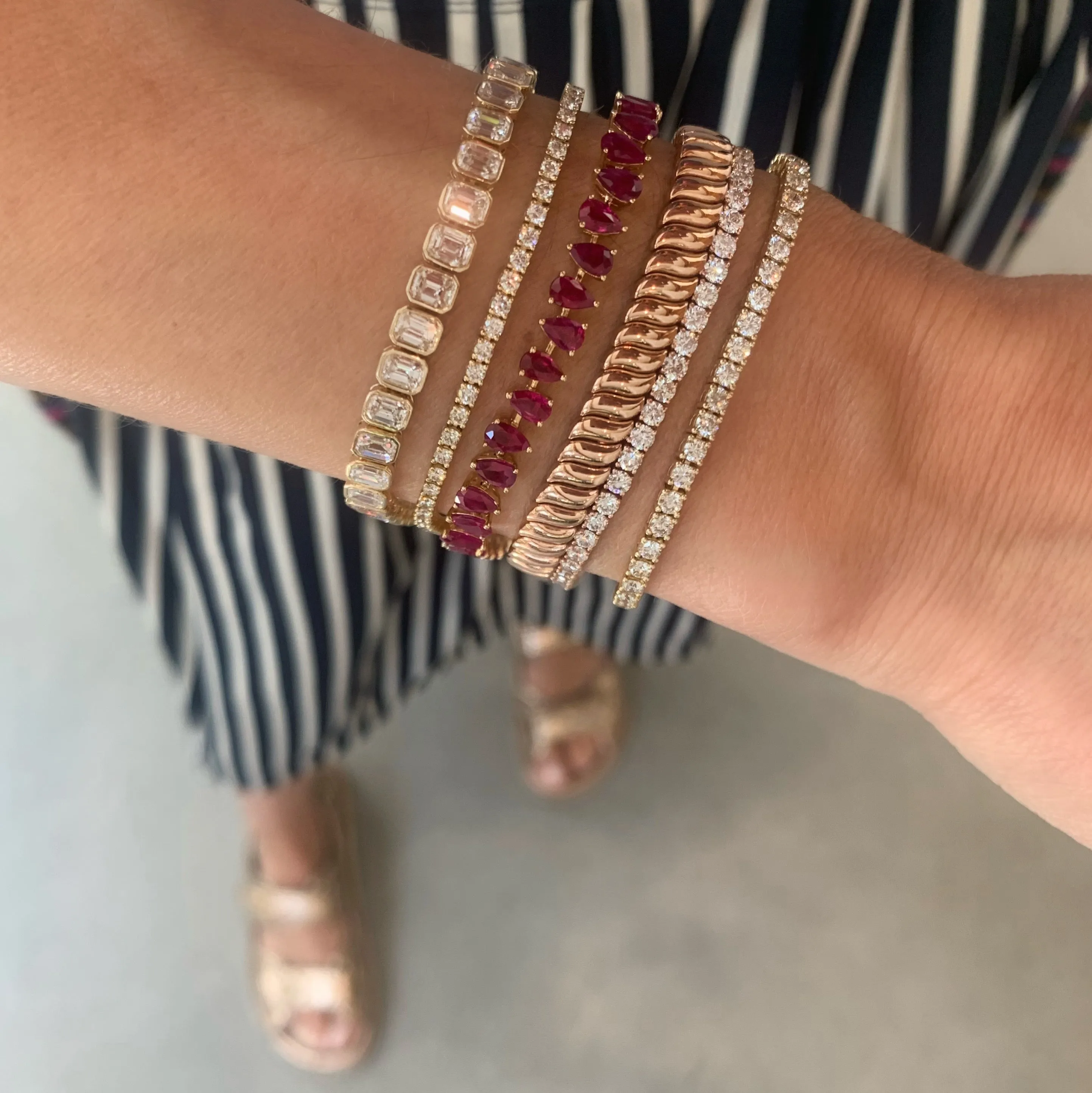 Gold & Diamond Cobra Tennis Bracelet