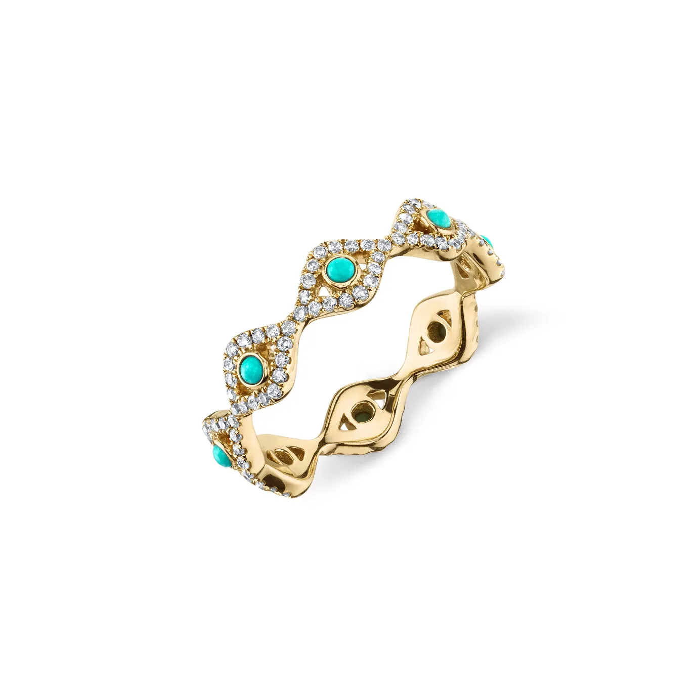 Gold & Diamond Small Bezel Eye Eternity Ring
