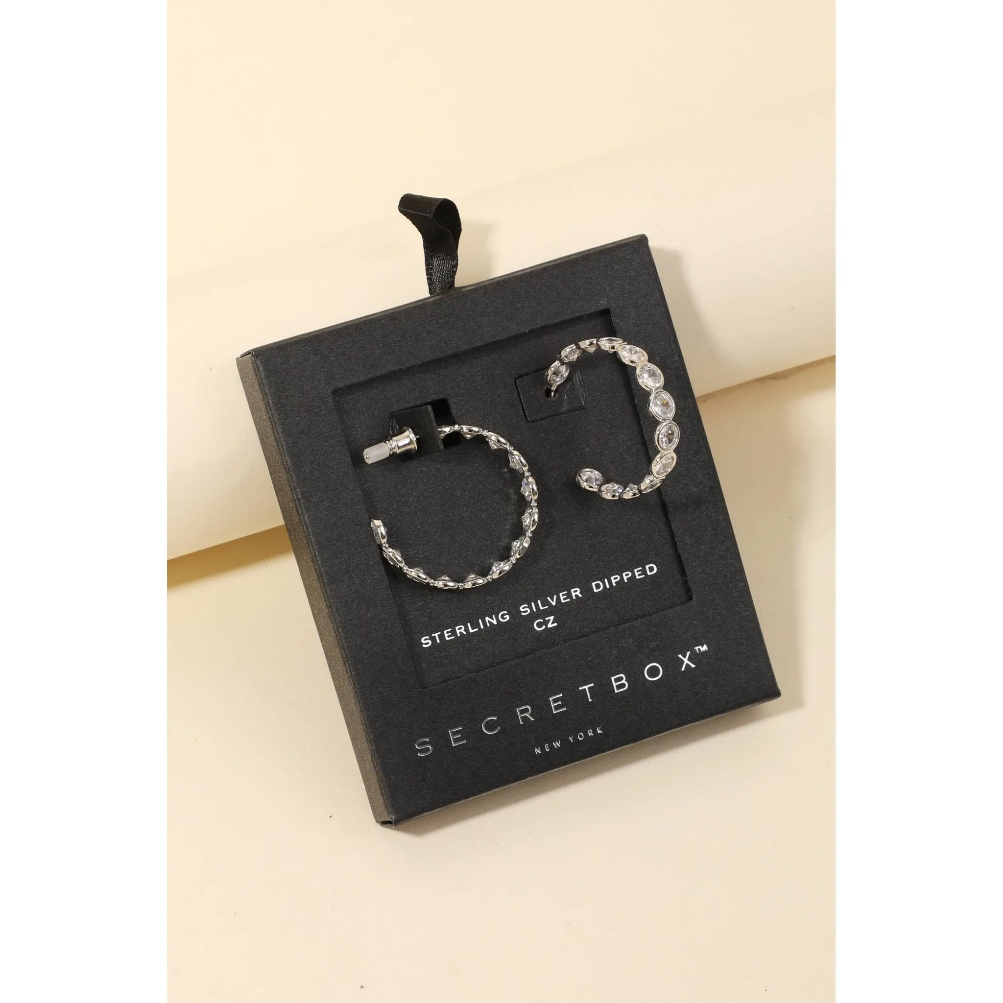 Gold Dipped Cubic Zirconia Hoop Earrings