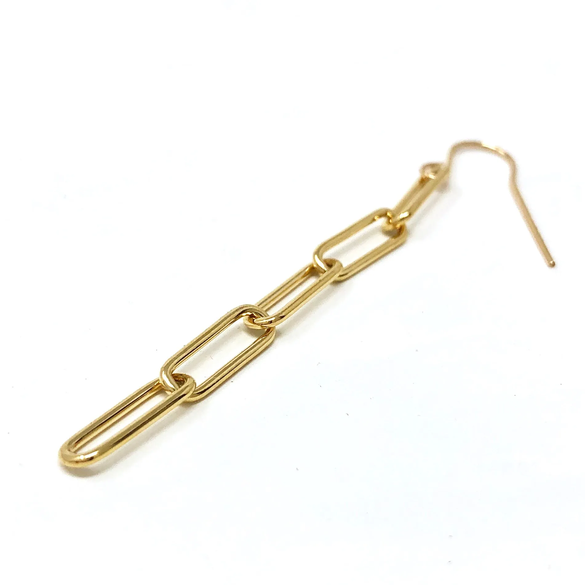 Gold Fill Long Rectangle Link Earrings