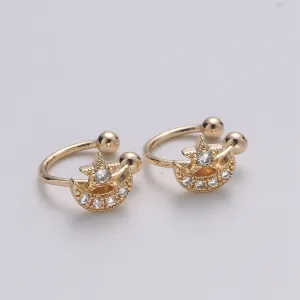 Gold Filled Celestial Moon and Star Earcuffs - AI-081