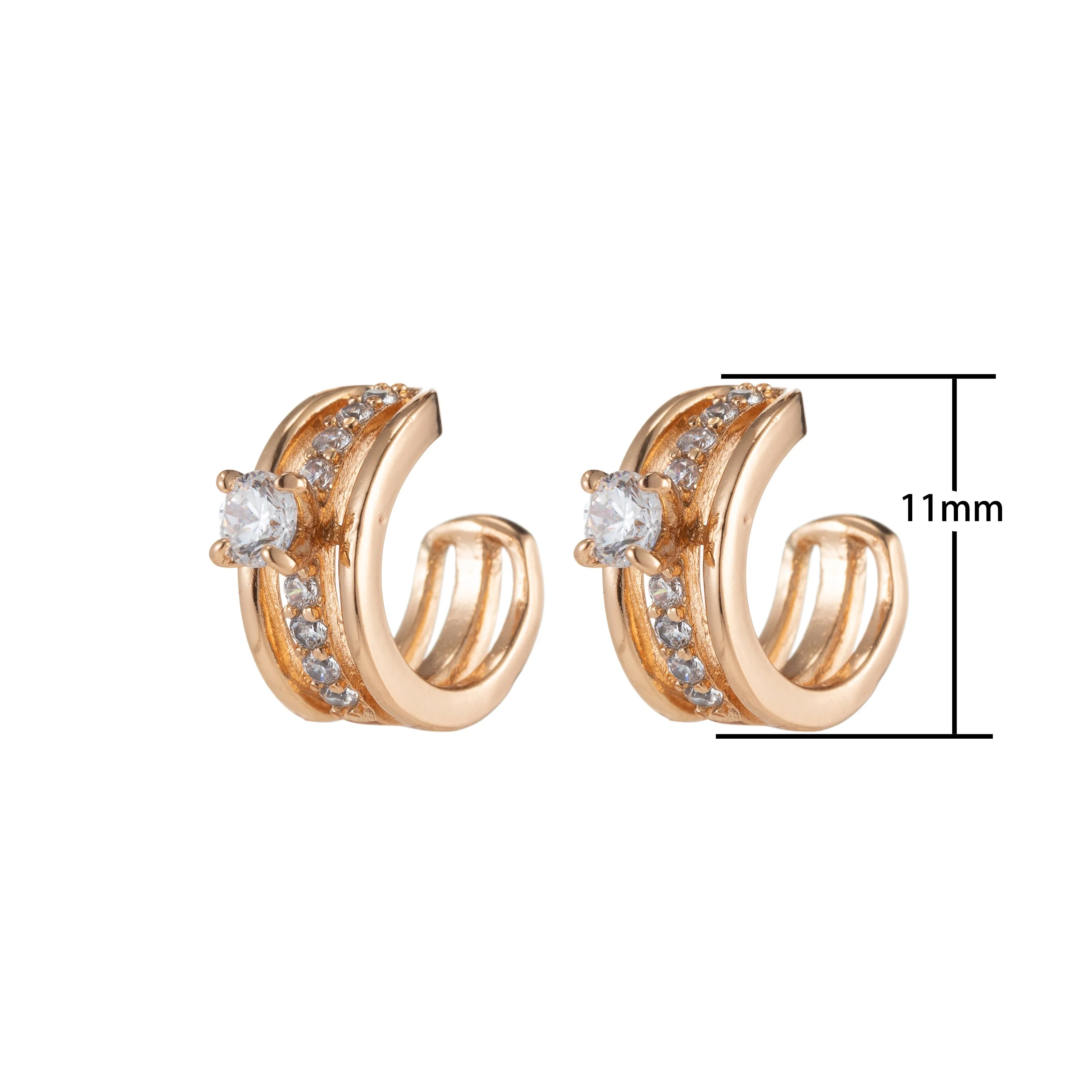 Gold Filled Crystal Earcuffs - AI-032