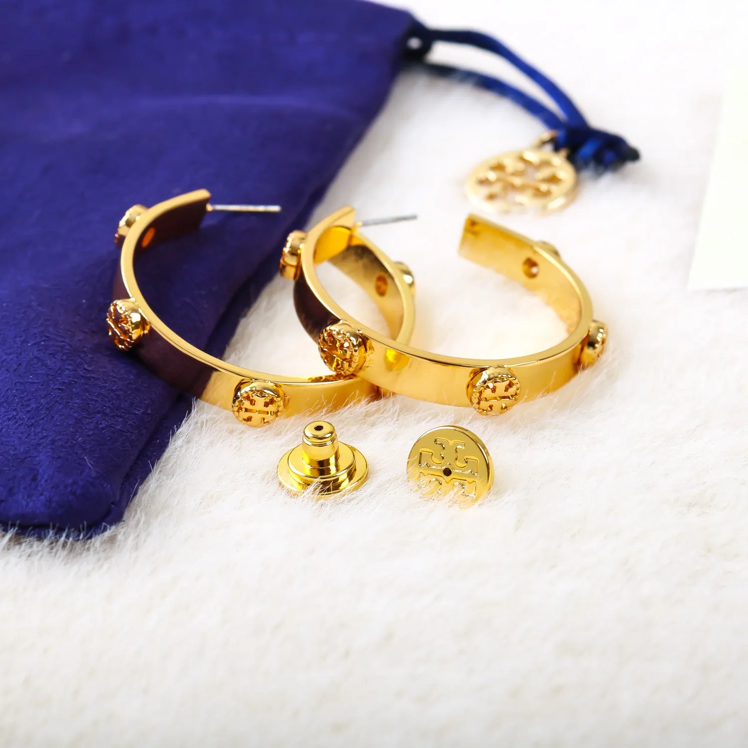 Gold Milgrain Hoop Earrings