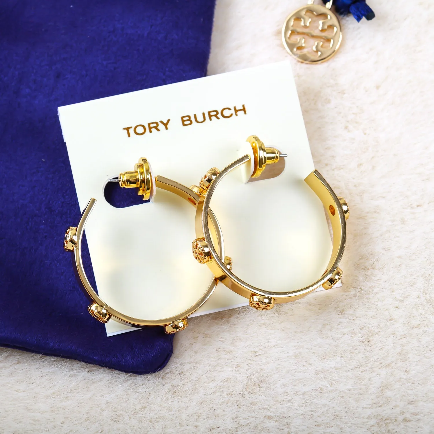 Gold Milgrain Hoop Earrings