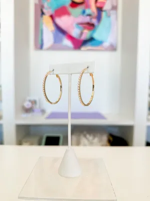 Gold Pearl Hoop