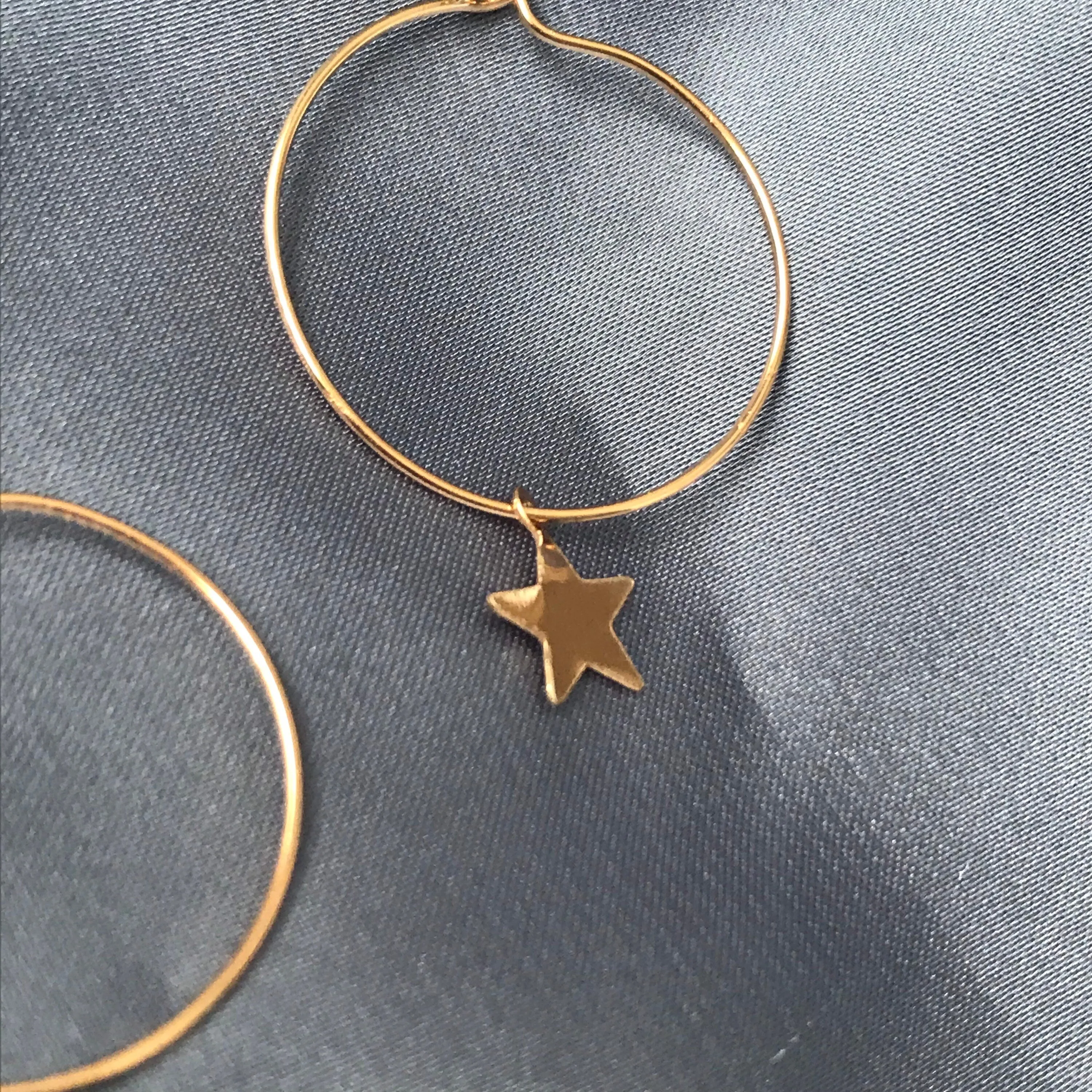Gold Plated Star Hoop Earrings - Lightweight Hoop Earrings, Star Earrings, Small Hoop Earrings, Cute Earrings, Gold Earrings, Gold Jewellery