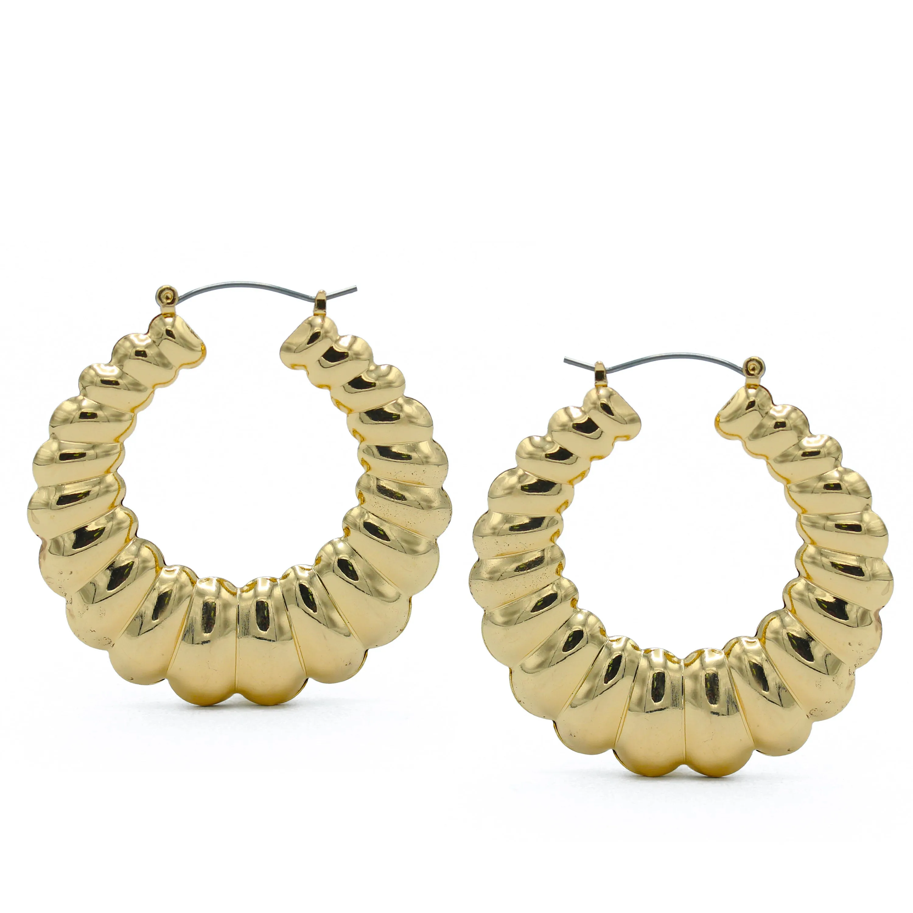 GOLD ROUND HOOP EARRINGS#HNE90619GD(SC11/LC13)