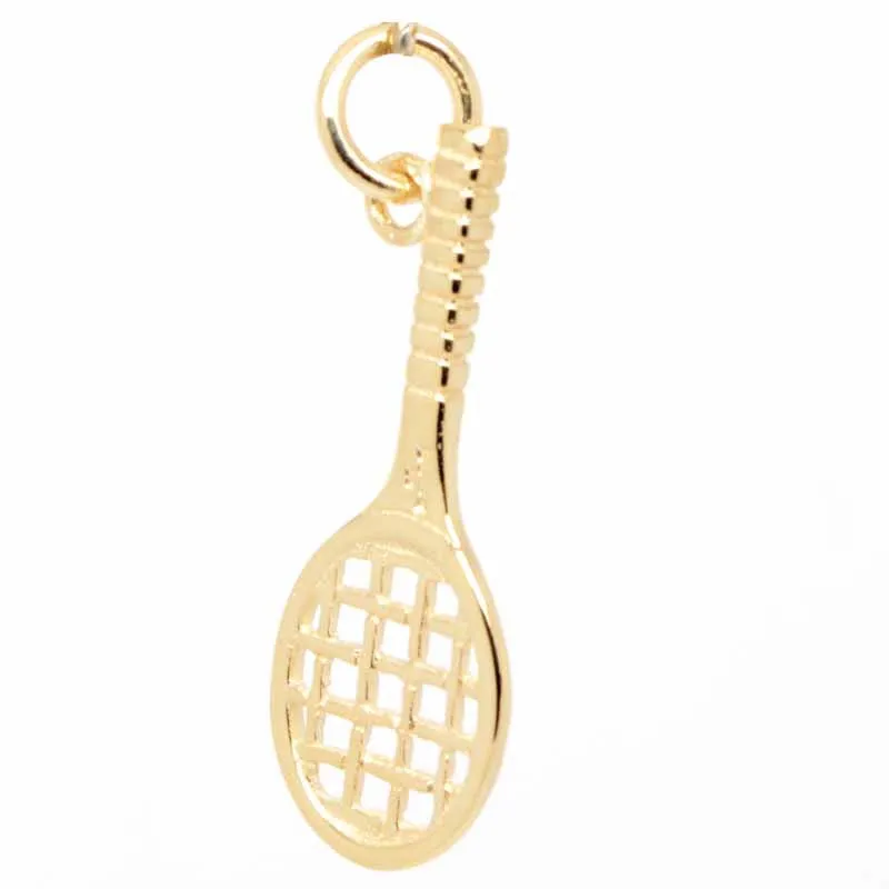 Gold Tennis Racquet Charm