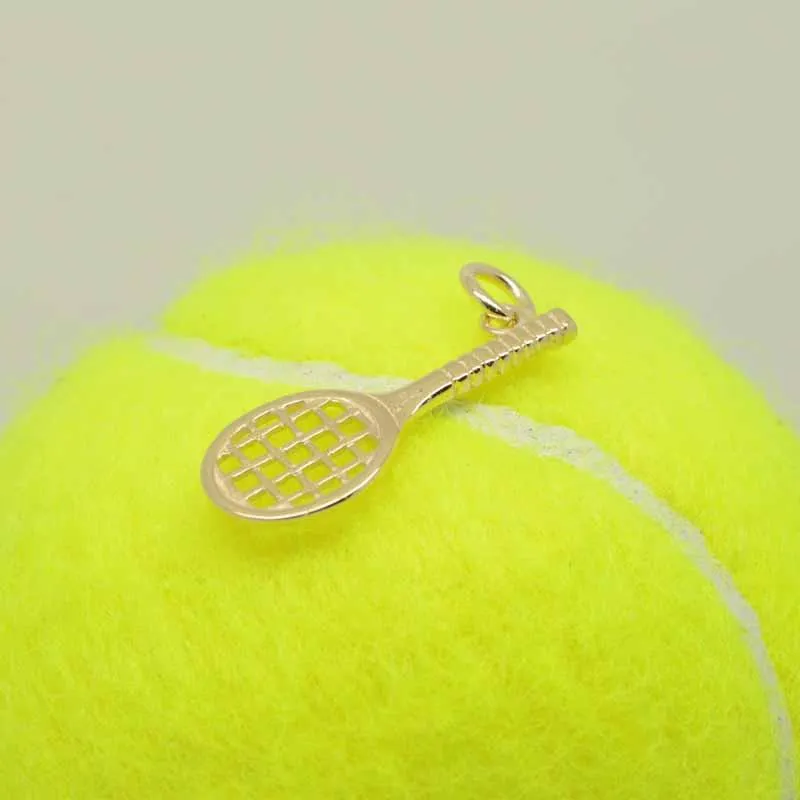 Gold Tennis Racquet Charm