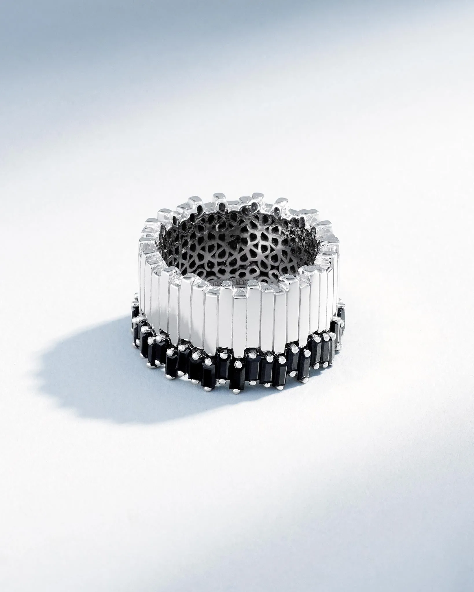 Golden Milli Stacker Black Sapphire Eternity Band