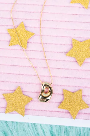 Goldtone Bubble Initial 'D" Necklace