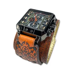 GOTHIC BLOSSOM I-MENS HAND MADE-FULL GRAIN LEATHER-WATCH