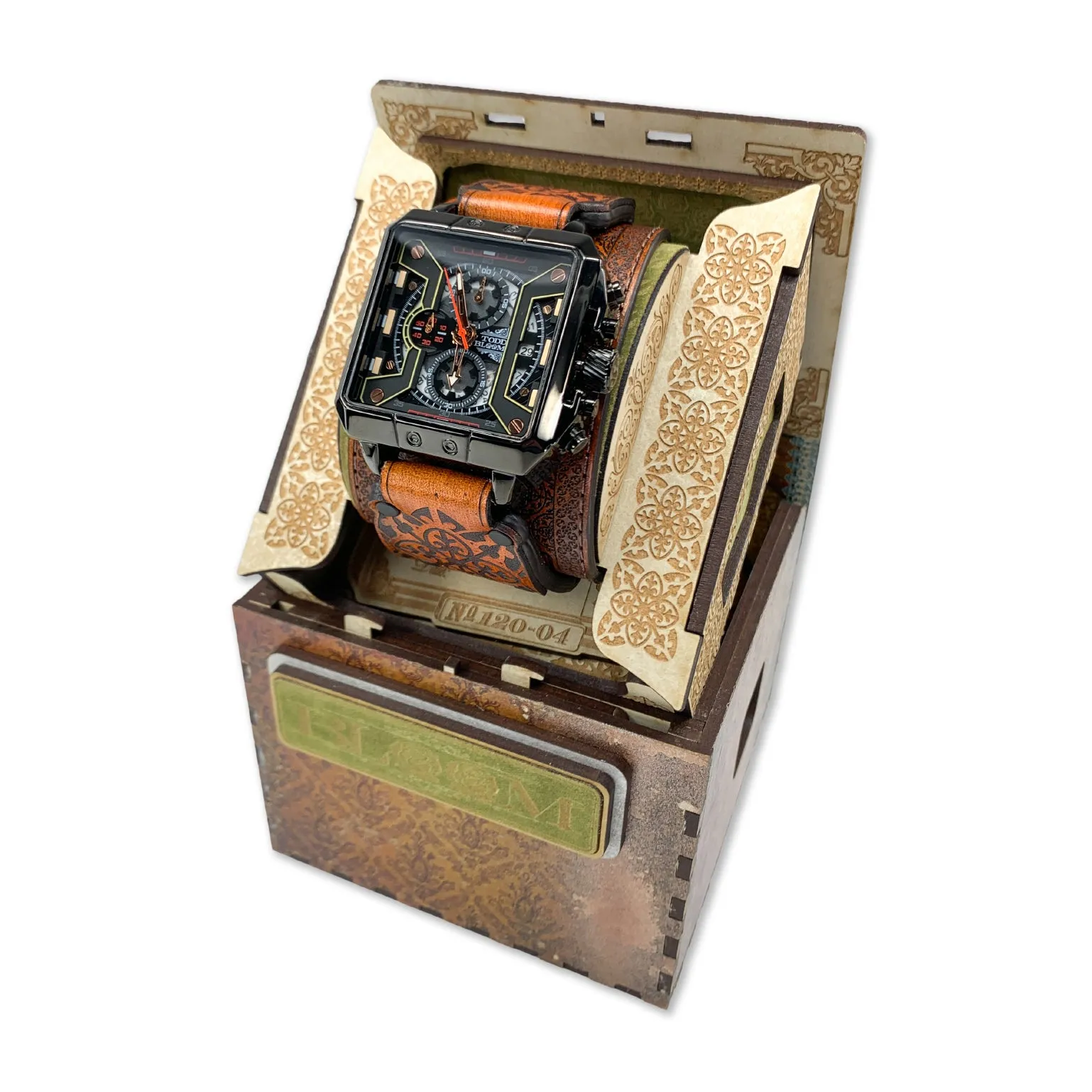 GOTHIC BLOSSOM I-MENS HAND MADE-FULL GRAIN LEATHER-WATCH
