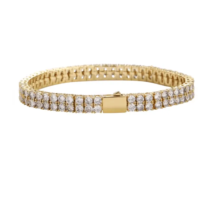 GRACE DOUBLE ROW TENNIS BRACELET - RHODIUM