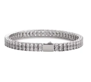 GRACE DOUBLE ROW TENNIS BRACELET - RHODIUM