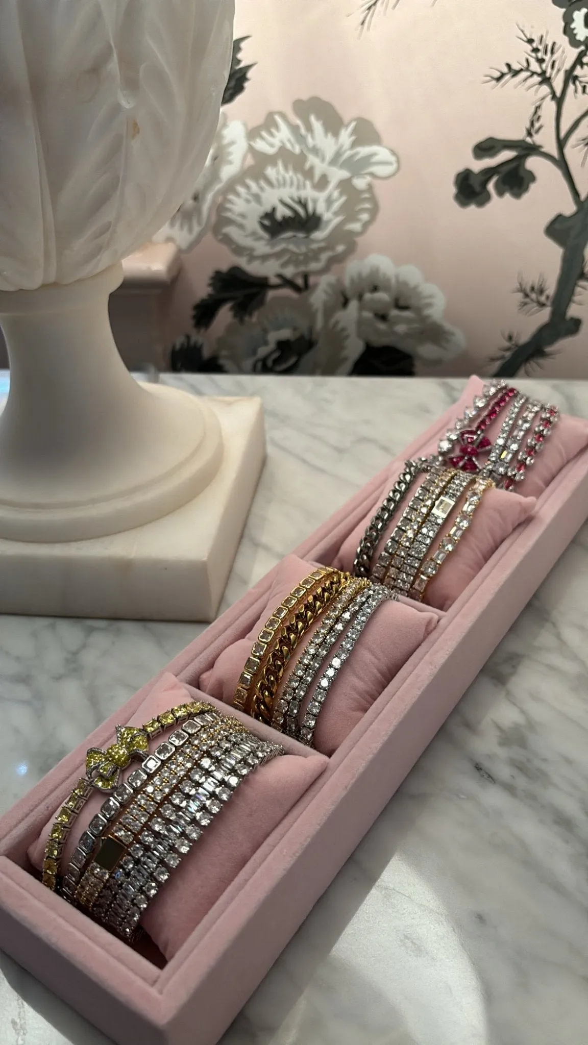 GRACE DOUBLE ROW TENNIS BRACELET - RHODIUM