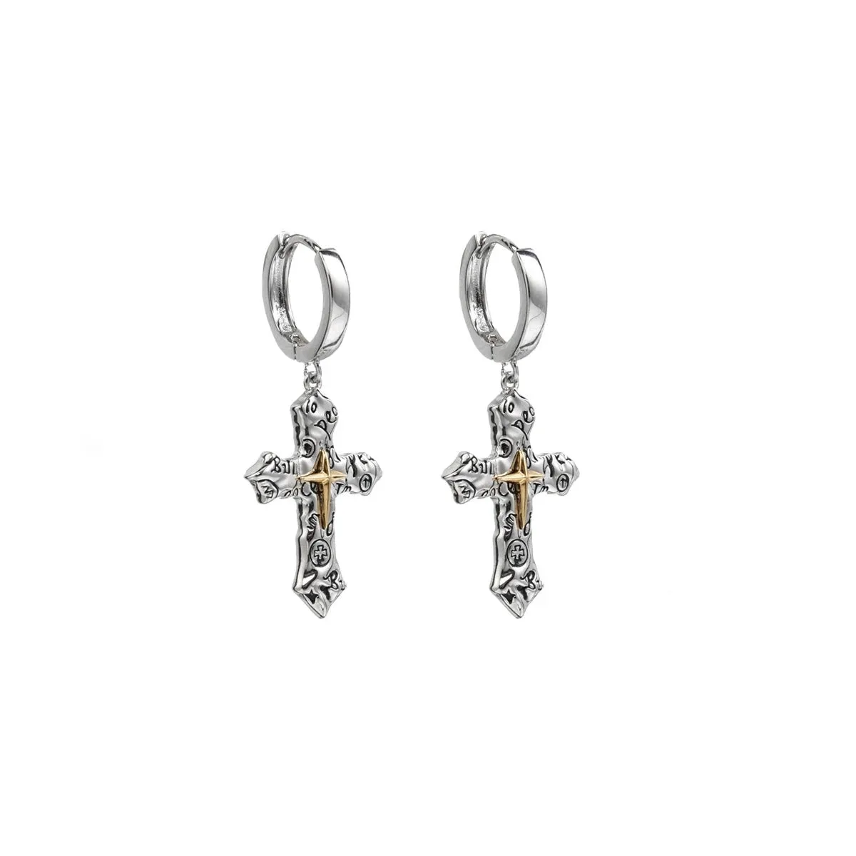 Graffiti Cross Earrings