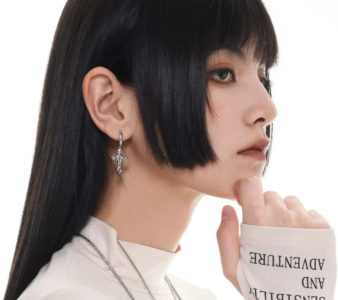 Graffiti Cross Earrings