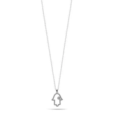 HAMSA HAND CRYSTAL PENDANT NECKLACE #SWY-18065 (SE17)
