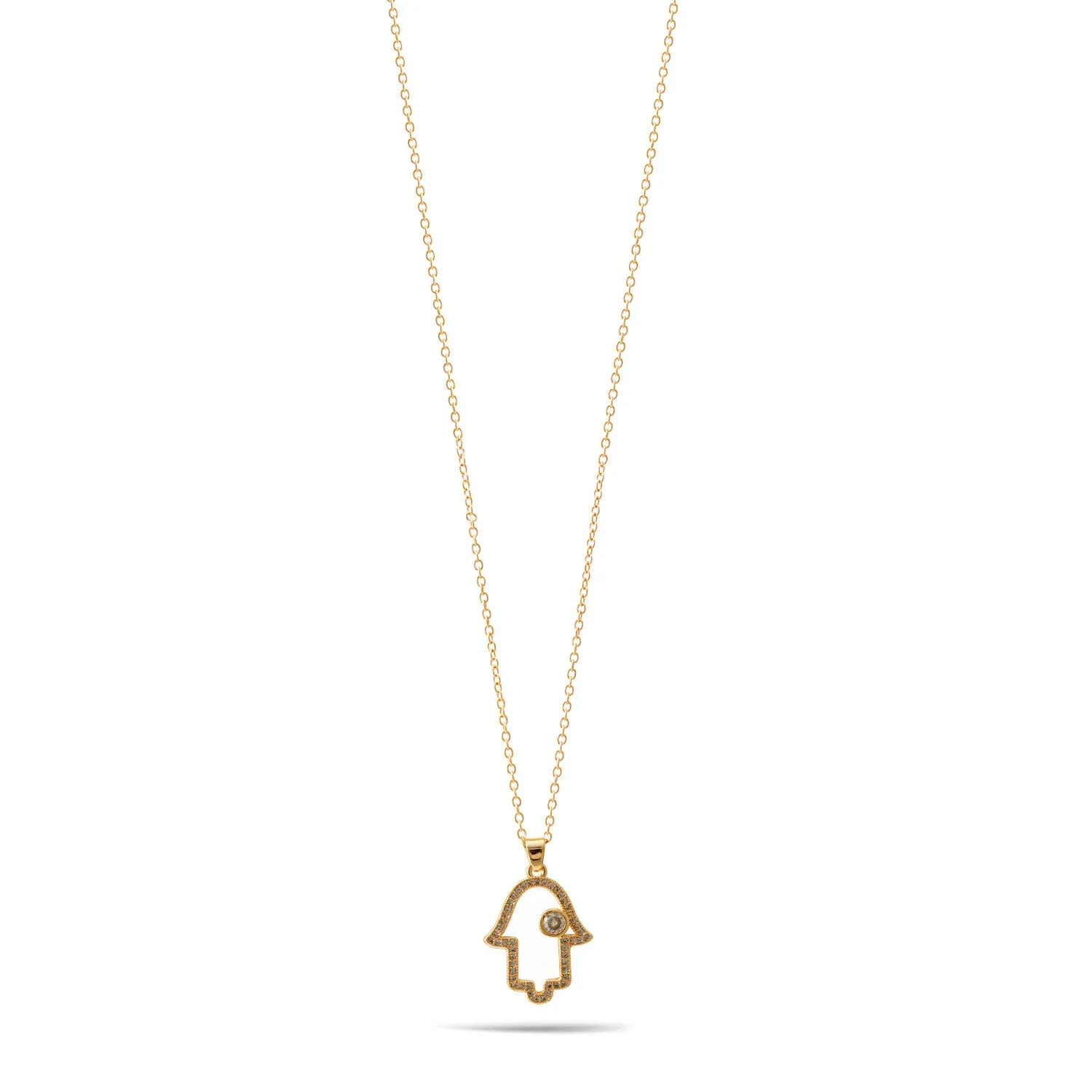 HAMSA HAND CRYSTAL PENDANT NECKLACE #SWY-18065 (SE17)
